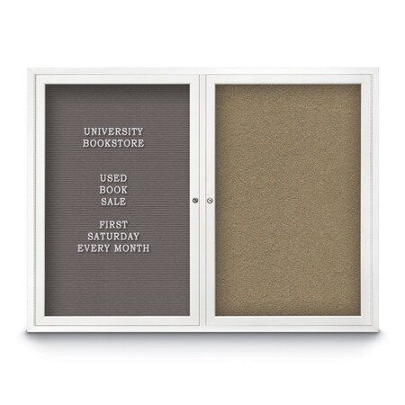 United Visual Products Corkboard, Pearl/Satin, 36" x 36" UV436H-SATIN-PEARL